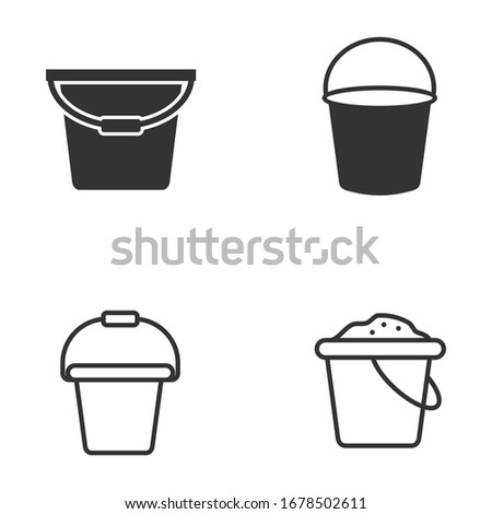 bucket icon template color editable. bucket symbol vector sign isolated on white background.