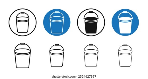 Bucket icon Thin line art collection