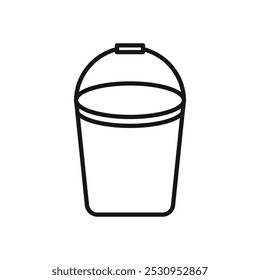 Icono de cubo Ilustración plana de línea delgada