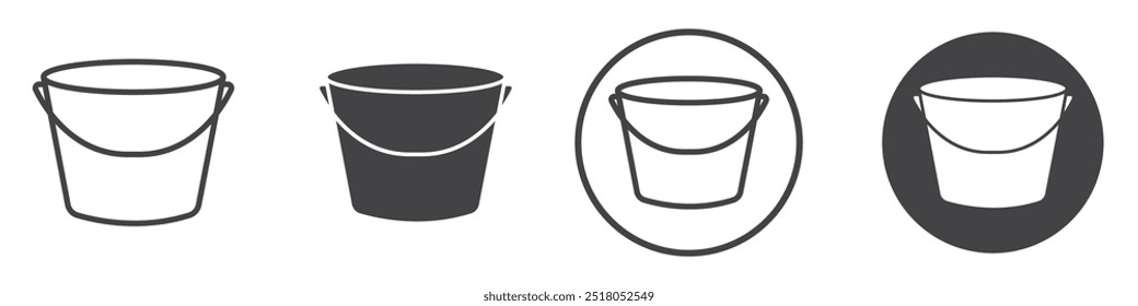 Bucket icon thin line illustration