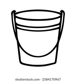 Bucket Icon. Tin Bucket Icon. Bathroom Water Bucket.