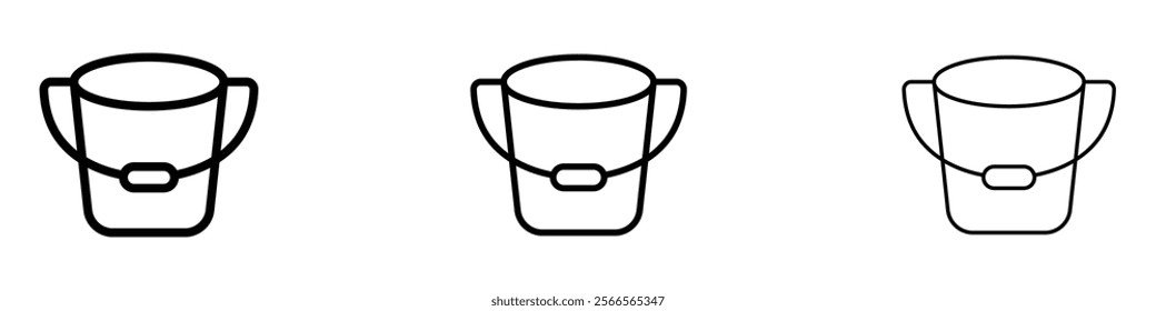 Bucket icon in tree different line stroke sizes.