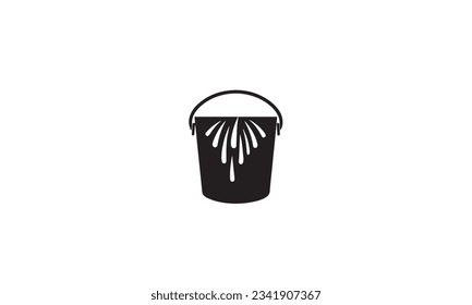  Bucket Icon Vector black Logo Template Illustration Design white background