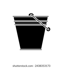 Icono de cubo vector. Ilustración de limpieza. Símbolo o logotipo de la cesta.