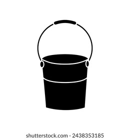Icono de cubo vector. Ilustración de limpieza. Símbolo o logotipo de la cesta.