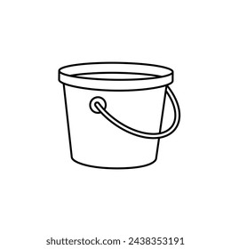 Bucket-Symbolvektor. Zeichen zur Reinigung der Illustration. Warenkorb-Symbol oder Logo.