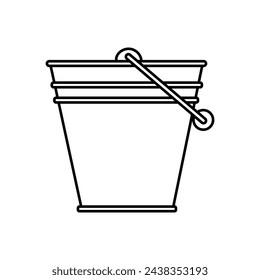 Icono de cubo vector. Ilustración de limpieza. Símbolo o logotipo de la cesta.