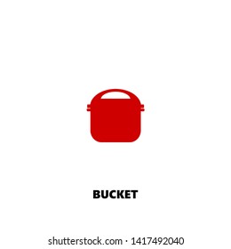bucket icon. bucket vector design. sign design. red color