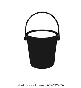 Bucket icon Vector. Flat vector illustration in black isolated on white background. EPS 10