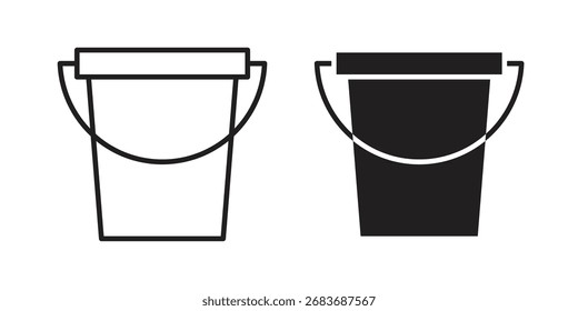 Bucket icon. vector flat and line symbols. Vector Graphics.