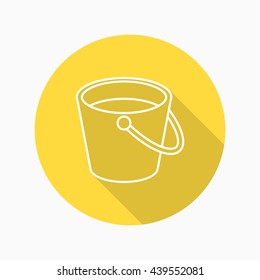 Bucket icon , Vector flat long shadow design.