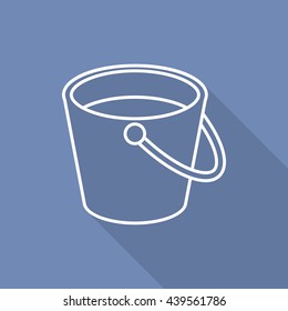 Bucket icon , Vector flat long shadow design.