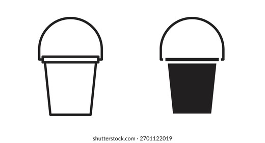 Bucket icon vector glyph flat and trendy stroke line pack