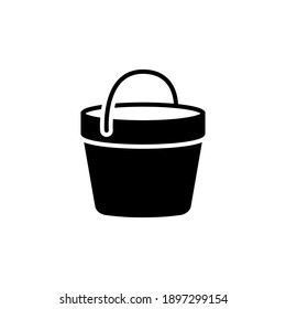 Bucket Icon Vector Glyph Style Design