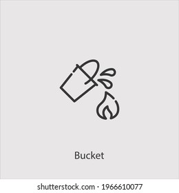 bucket icon vector icon.Editable stroke.linear style sign for use web design and mobile apps,logo.Symbol illustration.Pixel vector graphics - Vector