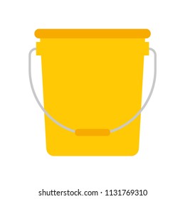 Bucket icon. Vector illustration. EPS 10. Yellow bucket.