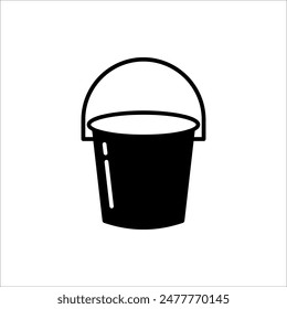 Icono de cubo. Ilustración vectorial de cubo aislado sobre fondo blanco