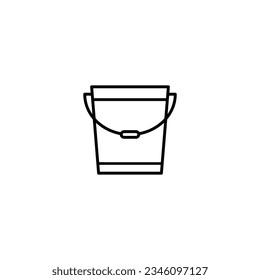 Bucket icon vector illustration, linear style