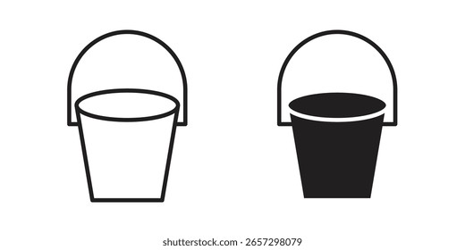 Ilustración vectorial de icono de cubo sobre un fondo transparente.
