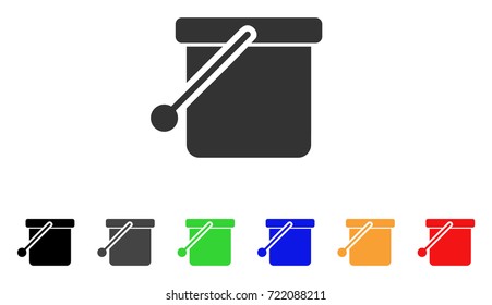 Bucket icon. Vector illustration style is a flat iconic bucket symbol with black, grey, green, blue, red, orange color versions. Designed for web and software interfaces.