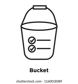 Bucket icon vector isolated on white background, Bucket transparent sign , sign and symbols in thin linear outline style