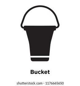 Bucket icon vector isolated on white background, logo concept of Bucket sign on transparent background, filled black symbol