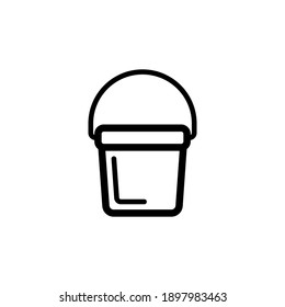 Bucket Icon Vector Line Art Design Editable Stroke