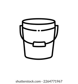 Bucket icon vector line art design editable stroke