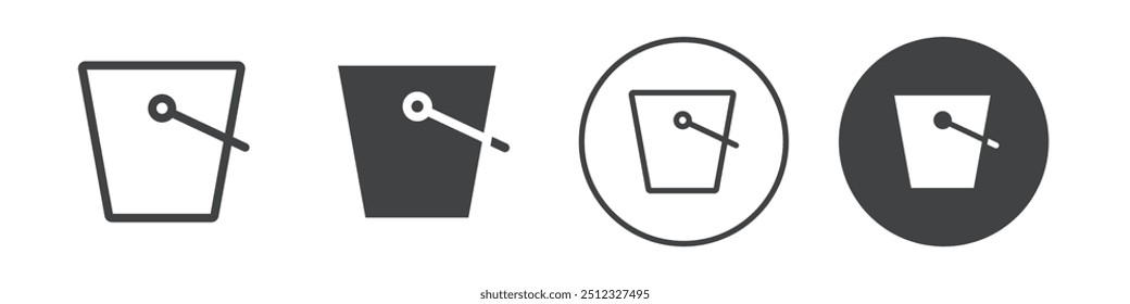 Bucket icon Vector logo outline