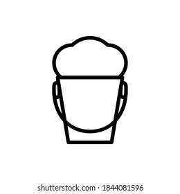Bucket icon vector outline style.