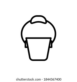  Bucket icon vector outline style.