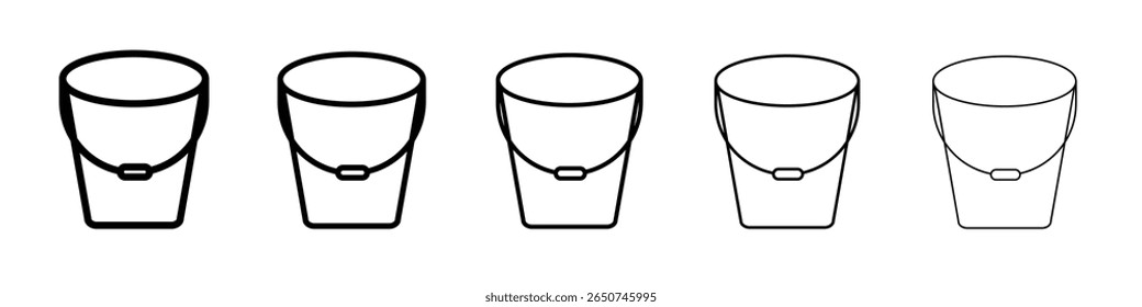 bucket icon vector outline symbol or illustration