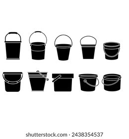 Bucket icon vector set. Cleaning illustration sign collection. Basket symbol or logo.
