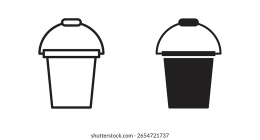 Vetor de ícone de balde, Símbolo, ilustrações de logotipo