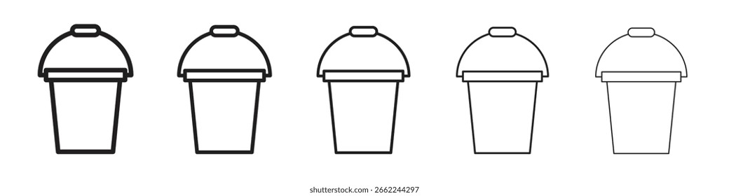 Vetor de ícone de balde, Símbolo, ilustrações de logotipo