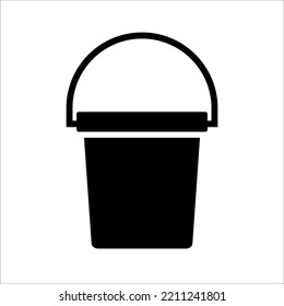 bucket icon, water container on a white background