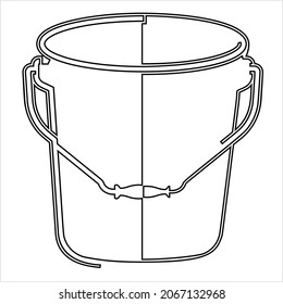 Bucket Icon, Water Bucket Icon Vector Art Illustration
