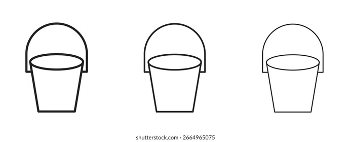 Bucket icon for Website or Apps Elements, Logo. Pixel vector graphics