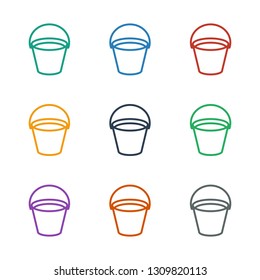 bucket icon white background. Editable outline bucket icon from agriculture. Trendy bucket icon for web and mobile.