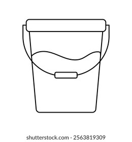 bucket icon with white background vector stock illustration