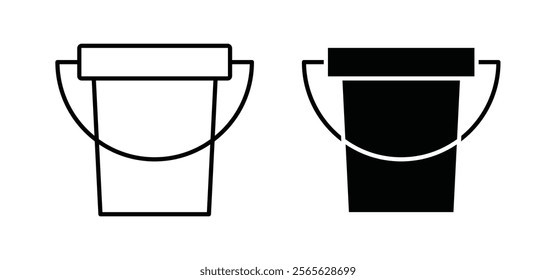 Bucket icons in black and white colors