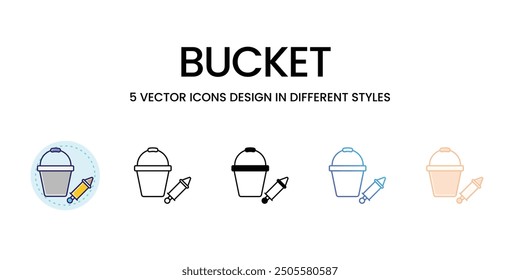 Bucket icons vector set stock illustration