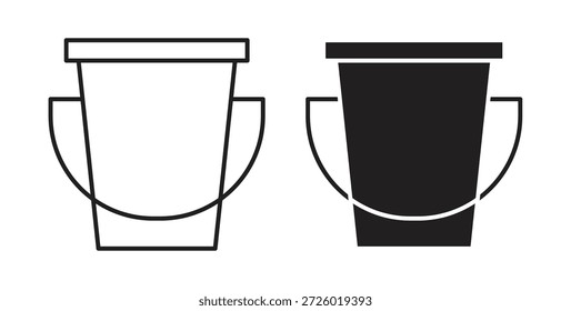 Iconos de cubo símbolo de Vector con trazo editable y versiones planas