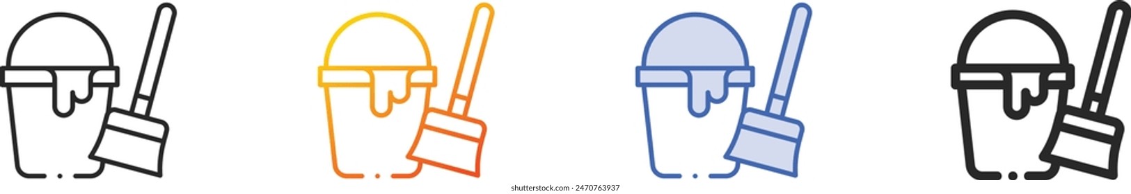 bucket icon.Thin Linear, Gradient, Blue Stroke and bold Style Design Isolated On White Background