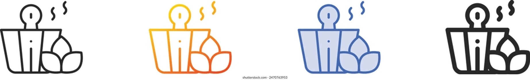 bucket icon.Thin Linear, Gradient, Blue Stroke and bold Style Design Isolated On White Background