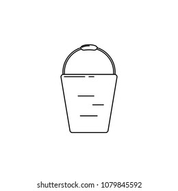 bucket illustration. Element of firefighter for mobile concept and web apps. Thin line illustration of bucket can be used for web and mobile. Premium icon on white background