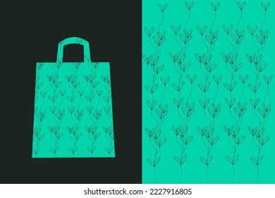 bucket illustration natural motif,sillhoute pacage,vector