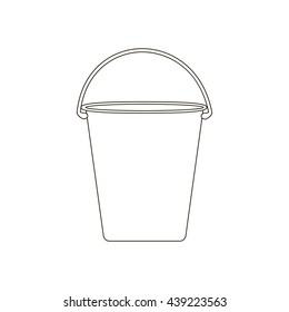 Bucket illustration path on a white background. Vector illustration