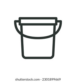 Bucket isolated icon, domestic bucket vector icon with editable stroke