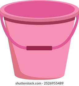 Bucket Isolated on white background in cartoon style. Plastic, iron bucket, Empty bucket
